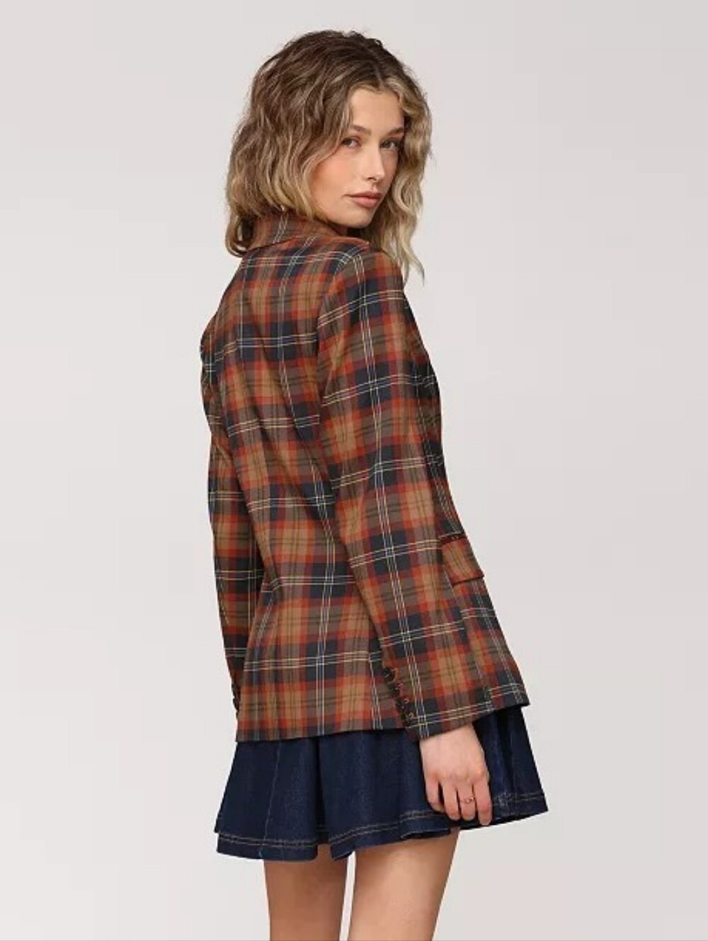 NWT Avec Les Filles Autumn Plaid Hourglass Blazer - Picture 2 of 14